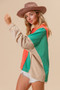 BiBi Colorblock Exposed Seam French Terry Sweatshirt
