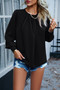 Ruffle Long Sleeve Elegant Ruffles Crewneck Blouse