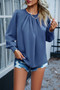Ruffle Long Sleeve Elegant Ruffles Crewneck Blouse