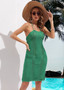 Women Summer Beach Sexy Low Back Cover Up Tank Dress Halter Neck Knitting Holidays Cover Up Dress