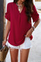V Neck Ruffle Sleeve Flowy Loose Shirt