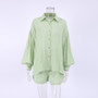 Summer Shirt Pajamas Jacquard Sexy Shorts Loose Shirt Two-Piece Set Cotton Ladies Home Clothes