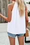 Sleeveless Halter Ruched Tunic Solid Loose Top