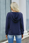 Solid Lace Trim Long Sleeve Loose Hoodie