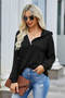 Solid Lace Trim Long Sleeve Loose Hoodie