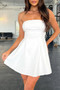Off Shoulder Elegant Tube Cuff A Swing Short Dress