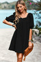 Square Neck Short Bubble Sleeve Babydoll Dress