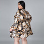 Plus Size Women's Fashion Printed V-Neck Loose Slim Waist Dress