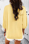Solid Notched Collar V Neck Knit Short Sleeve Sweater