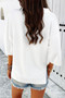Solid Notched Collar V Neck Knit Short Sleeve Sweater