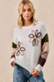 BiBi Flower Color Block Sweater