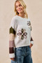 BiBi Flower Color Block Sweater