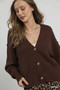 Umgee Button-Front V-Neck Knit Cardigan