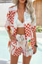 Two Pieces All Over Print Button Down Short Sets