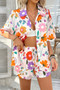 Two Pieces All Over Print Button Down Short Sets
