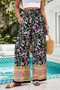 Floral Printed Loose High Waist Wide Leg Pant