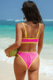 Two Pieces Pleated Cut Out High Cut Bikini
