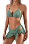 Halter Hollow Out Pleated Wrap Knot Bikini