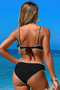 Two Pieces Color Black Cut Out Knot Bikini