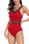 Solid Knit Sleeveless Lace Tirm Fit Swimsuits