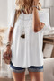Plus Size Temperament Solid Short Sleeves Top