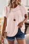Plus Size Temperament Solid Short Sleeves Top