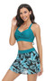Tropical Floral Sleeveless Cross High Waisted Bikini