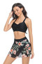 Tropical Floral Sleeveless Cross High Waisted Bikini