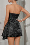 Solid Off Shoulder Strapless Satin Short Dress