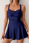 One Piece Ruched Crossover Sleeveless Swimsuit