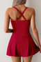 One Piece Ruched Crossover Sleeveless Swimsuit
