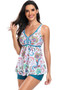 Printed Sleeveless Ruffle Two Pieces Swimsuits