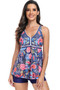 Printed Sleeveless Ruffle Two Pieces Swimsuits