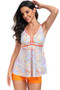 Printed Sleeveless Ruffle Two Pieces Swimsuits