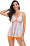 Printed Sleeveless Ruffle Two Pieces Swimsuits
