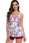 Printed Sleeveless Ruffle Two Pieces Swimsuits