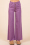 Mittoshop Twill High Waisted Button Fly Wide Leg Pants