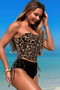 Strapless Ruche Drawstring Side Two Piece Swimsuit