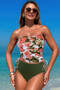 Strapless Ruche Drawstring Side Two Piece Swimsuit