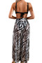 Printed Two Pieces Split Sheer Mesh Pants Swimsuit