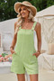 Sleeveless Square Neck Solid Pockets Loose Romper