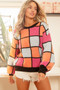 BiBi Multi Color Checker Pattern Sweater