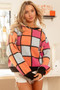 BiBi Multi Color Checker Pattern Sweater