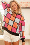 BiBi Multi Color Checker Pattern Sweater