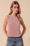 SO ME Sleeveless Hacci Knit Top with Round Hem