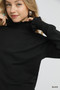 Umgee Ruffle Mock Neck Puff Sleeve Sweater