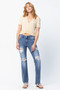 Judy Blue Full Size Mid Rise Destroy Straight Jeans Plus Size