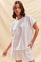 SO ME Round Neck Short Sleeve Top and Shorts Set
