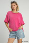 Umgee Mineral Wash Round Neck Top