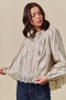 SO ME Floral Print Lace Button Down Shirt
